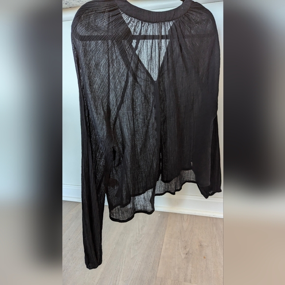 ☮️ Free People Black Fall Crop Buttoned 100% Cotton Cardigan - Picture 7 of 7